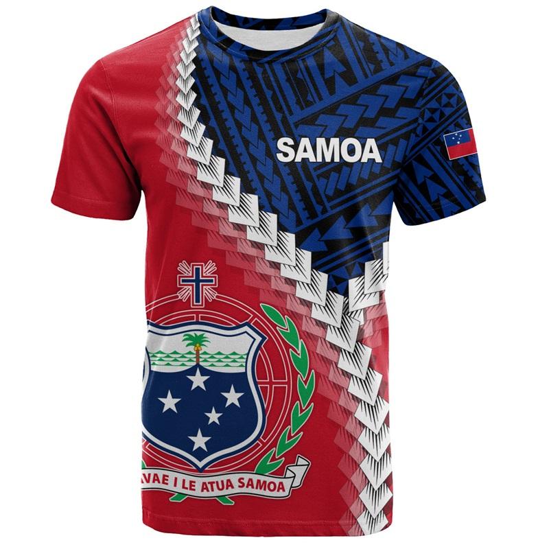 3D Printed Samoan Flag T-Shirt For Men New In Summer Short Sleeves Polynesian Tshirts Clothes Men's Oversized Tee Shirts