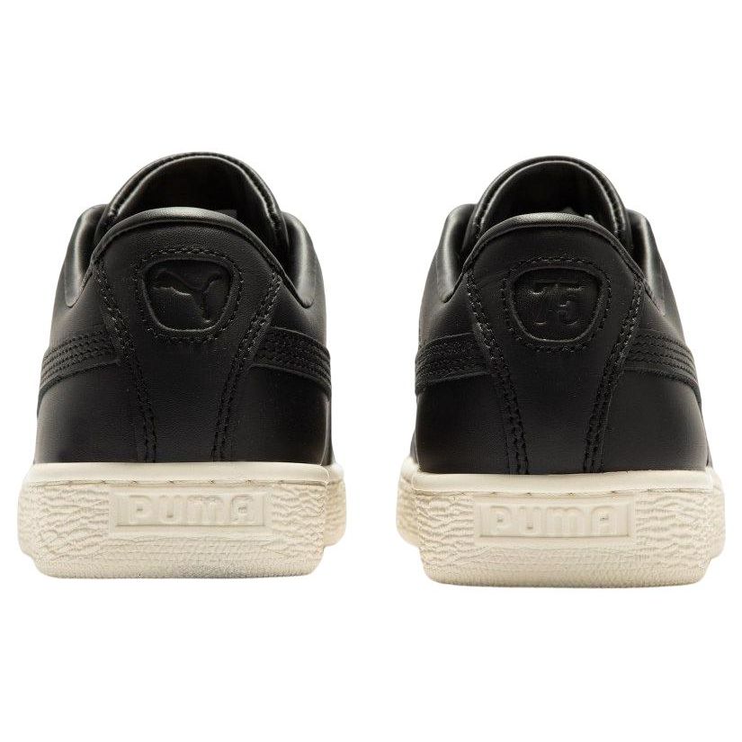 Puma Basket Classic 75Y Prm Leather Slip Resistant Durable Low Top Sneakers Unisex Sneakers Black 394291-01