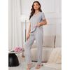 Spot Direct Supply Homewear Pajamas Women's Simple Casual Loose V-neck Set Can Be Worn Outside Three-piece Set