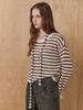 MAXZA Damaged Stripe Scarf Knit Pullover