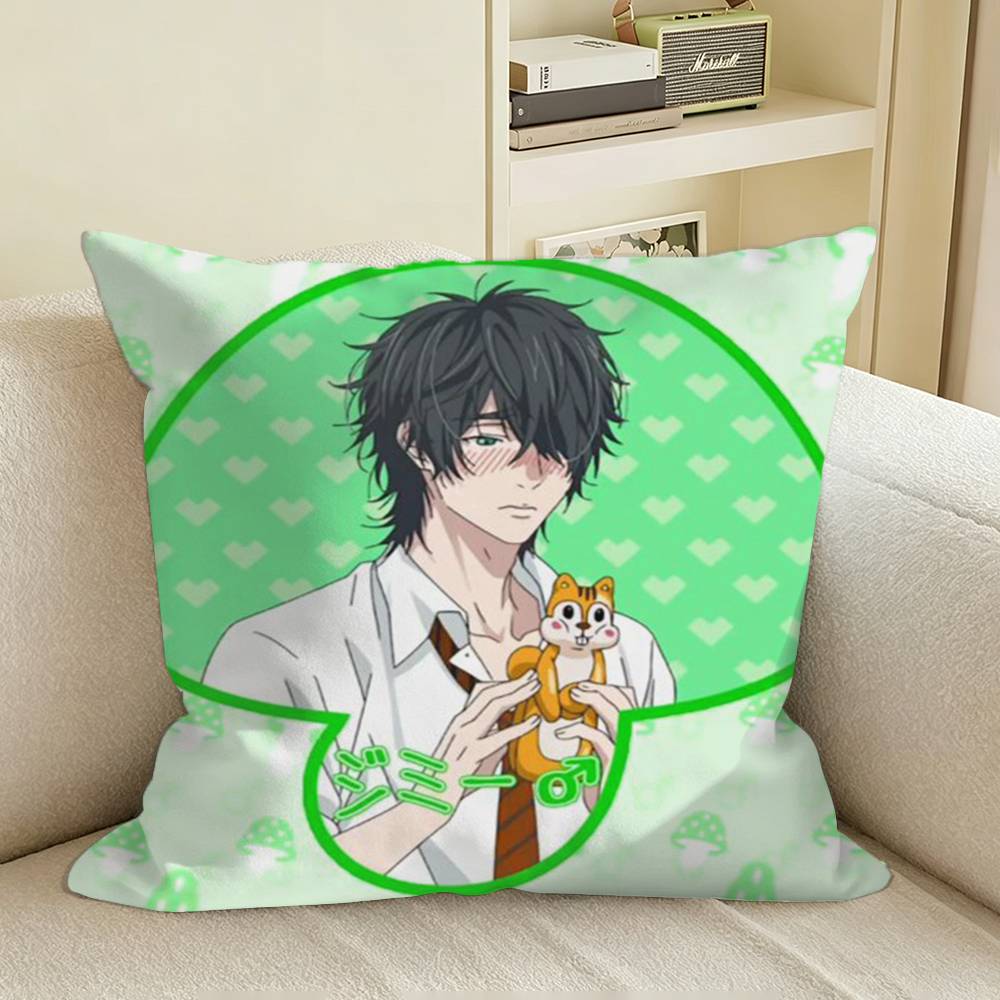 YURI BL Anime YYarichin BClub Square Sofa Pillow Cover Solid Color Living Room Home Decor Cushion Case
