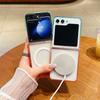 Gradient Clear Acrylic for Magsafe Phone Case for Samsung Galaxy Z Flip 7 FE 6 5 4 3 Flip7 Flip6 Magnetic Wireless Charge Cover