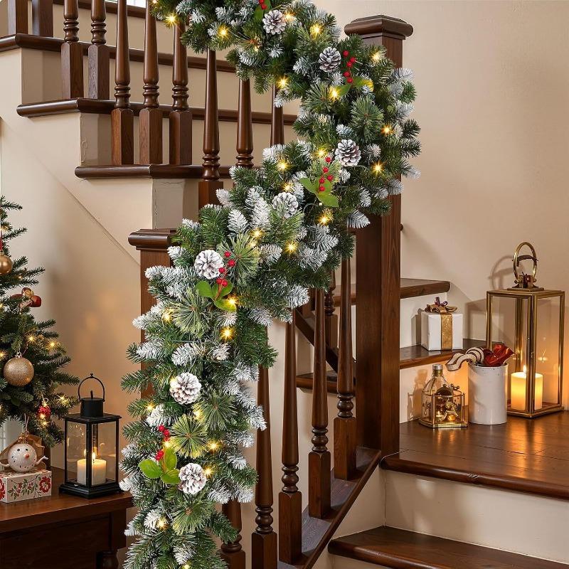Weihnachtliche Rankenkrone Türhänger fallender Schnee Weihnachtsdekoration Rankenornament Ornament Anhänger Einkaufszentrum Szene Layout