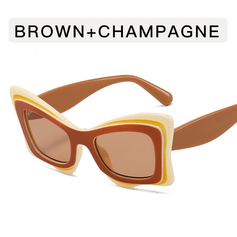 European American Style Sun Glasses for Women Cat Eye Patchwork Color Men Sunglasses Stage Performance Female Sun Glass