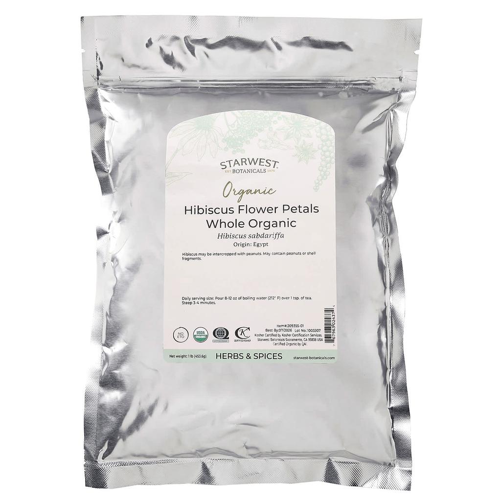 Organic Hibiscus Petals, 453.6G(1Lb)