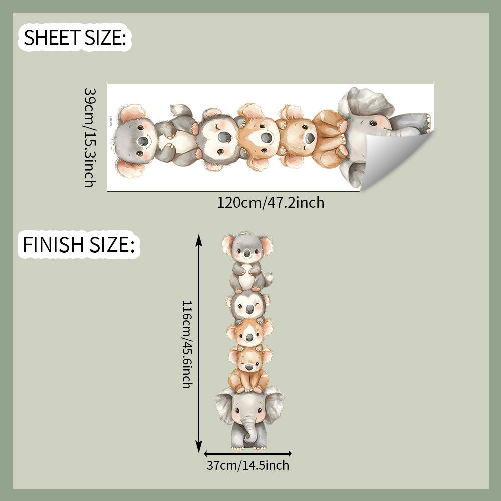 Elephant Sloth Animal Stack Arhat Bedroom Living Room Entrance Hall Home Background Beautification Wall Stickers