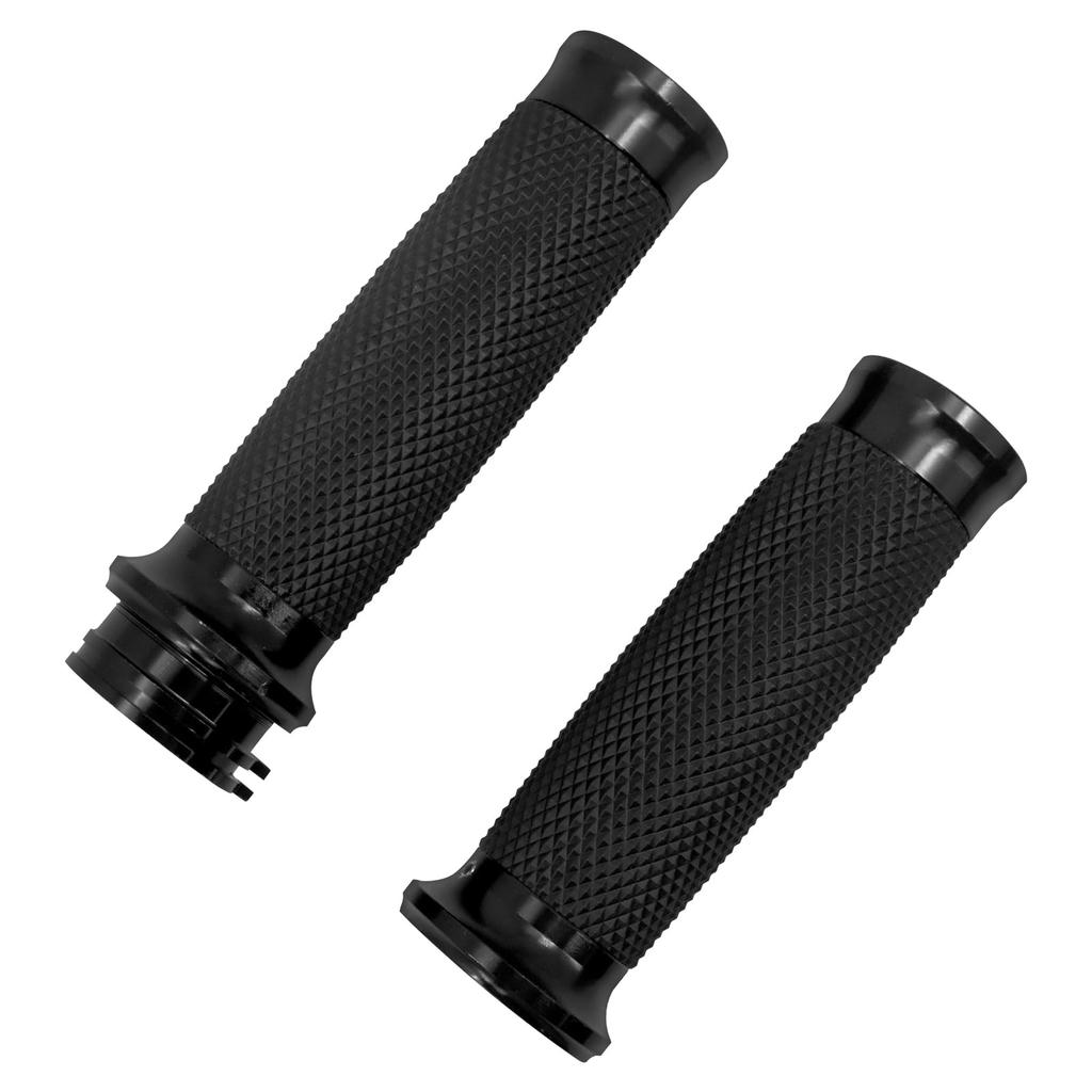HCmotorku Motorcycle Handlebar 25mm Handlebar Grips for Harley Touring Sportster XL Dyna and Softail Black Grips, 1-inch (1996-2007), 883, 1200,