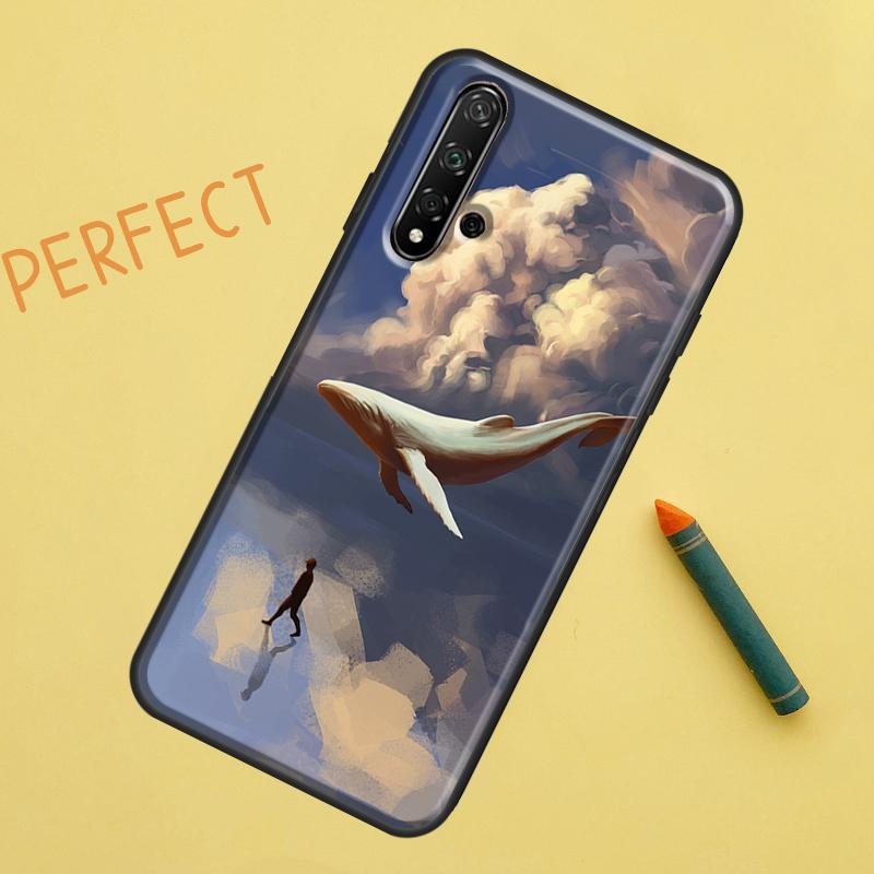 

Чехол Летающий кит Магический для Huawei Nova 8i 12i 11i 12s Y73 Y72 Y61 Y91 Y90 Y70 Y60 9 10 SE P30 P40 Lite P60 Pro Huawei P20 Lite