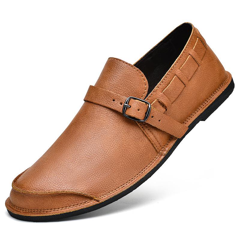 Men s Casual Genuine Leather Loafers - Large Size 47 Slip-on Driving Shoes 38