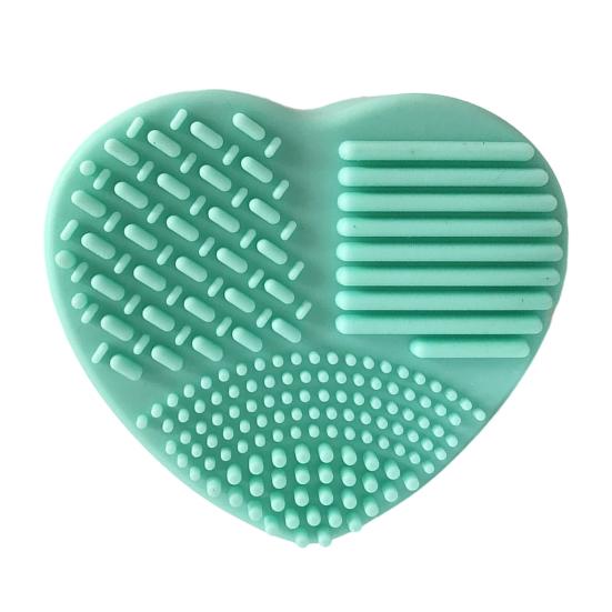 Silicone Sponge Makeup Brush Cleaner Portable Travel Heart Shape Foundation Brush Cleaning Mat Double Sided Cosmetic Brush Washing Pad