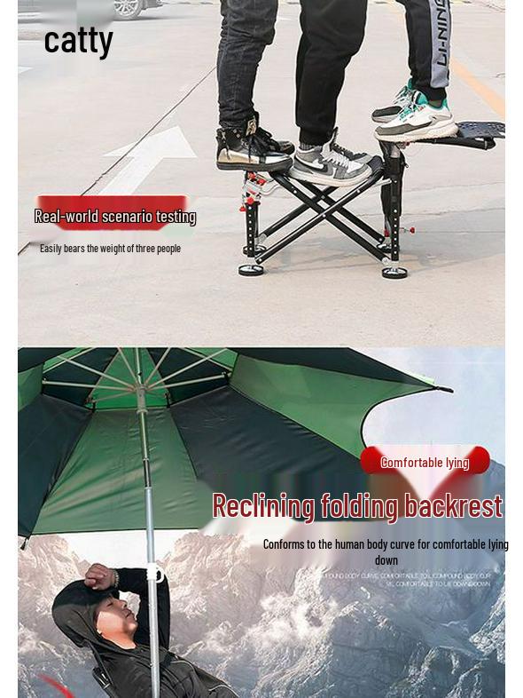 Jiangshan Multifunctional Folding Fishing Chair - Portable Reclining All-Terrain Stool