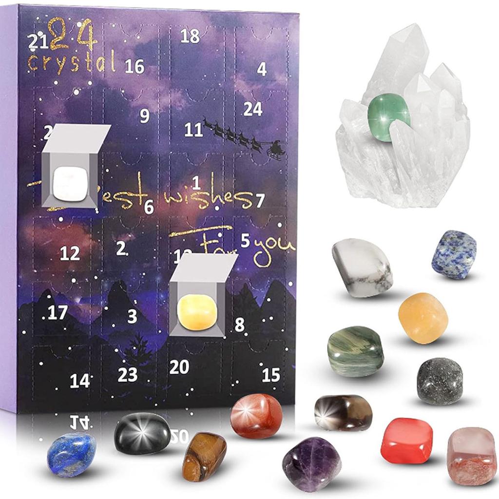 24 Christmas Countdown Calendar Gift Box Children's  Stone Rolling  Box Christmas Gift Box