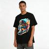Flaming Skull Skater Graphic Cool Casual Printed Top Pure cotton T-shirt
