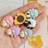 6 Pcs Whimsical Flock Sheep-Shaped Magnetic Resin Fridge Magnets - Strong Adhesive, Colorful Design, Perfect for Home