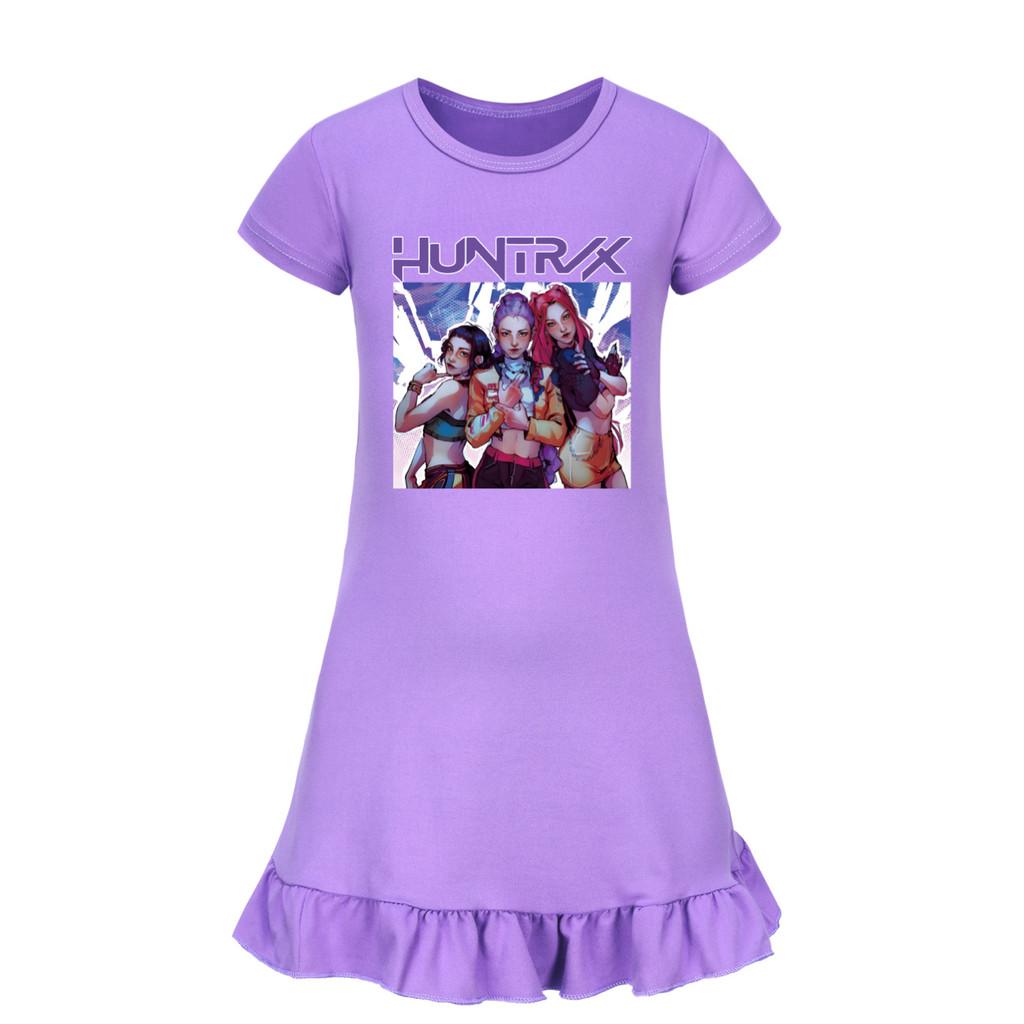 4804 Kids Girls Mira Zoey Rumi Printed Ruffle Short Sleeves Casual Dress