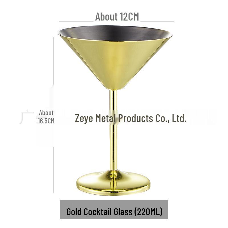 Creative High-Stemmed Stainless Steel Cocktail and Ice Cream Glass