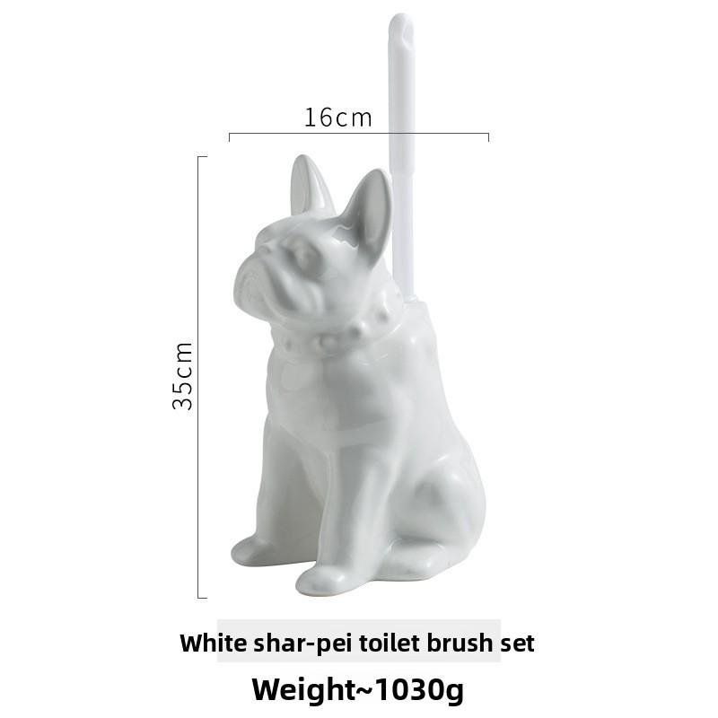 Creative Ceramic Toilet Brush Set with Plastic Bristles Minimalist Bathroom Cleaning Tool