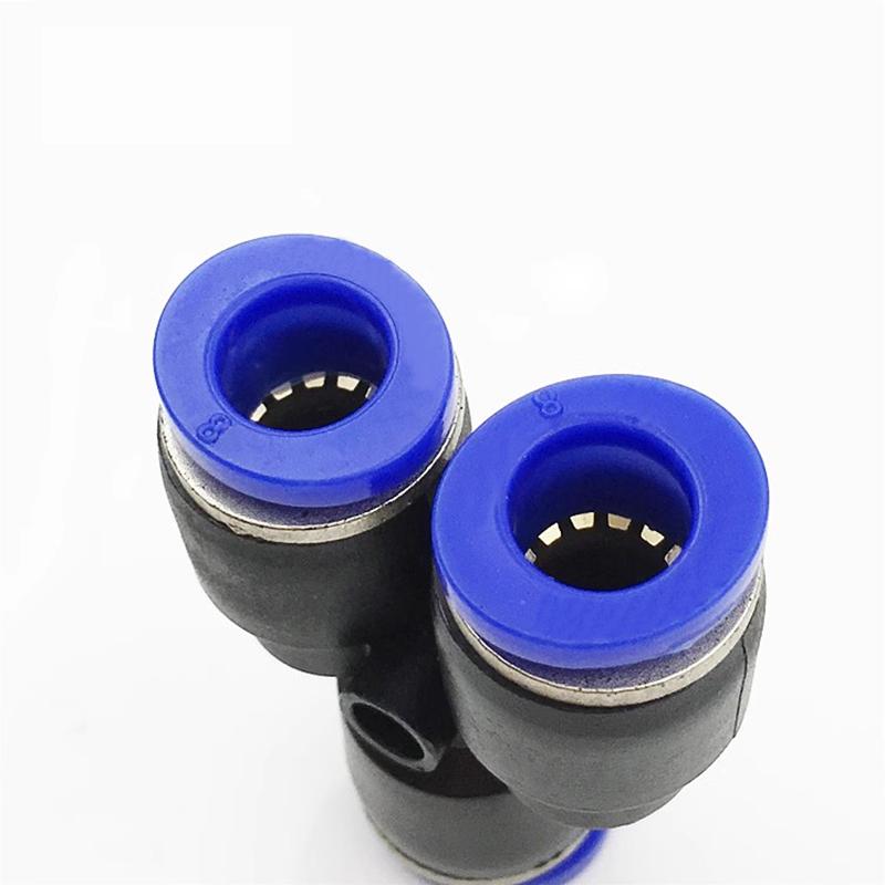 3 Way Port Y Shape Air Pneumatic Pipe Fittings 4mm6mm 8mm10mm12mm Plastic Connector Fitting Quick Push Connecting PY PW Connect