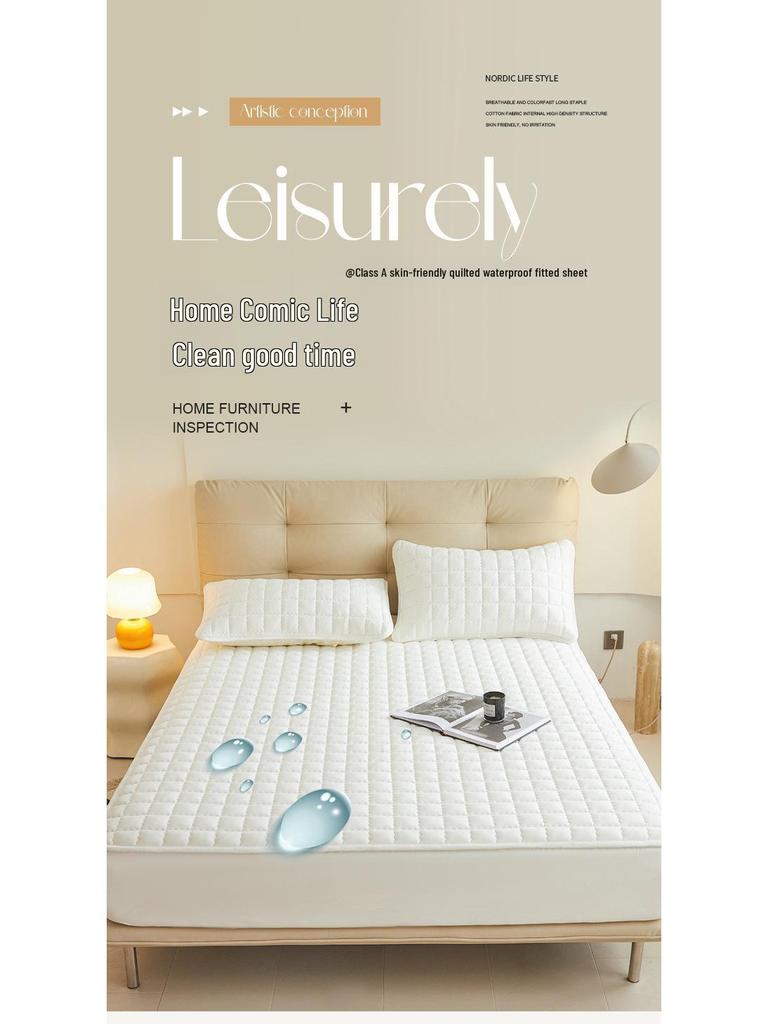 Premium Waterproof Mattress Cover: Quilted, Urine-Proof Protector for Mothers and Babies, All-Season Simmons-Style Bed Cover.