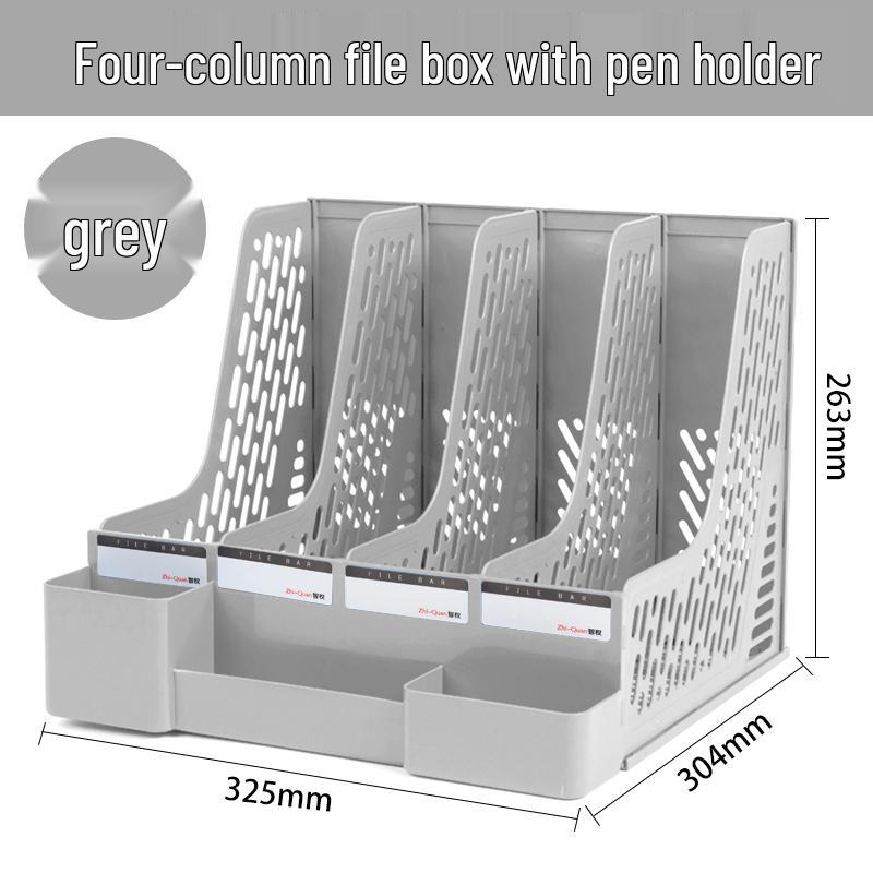 Four-Tier Desktop File Organizer with Storage Trays for Office Supplies