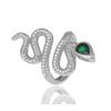Fashion Copper Gold-Plated Micro Inlaid Zircon Serpentine Ring Women'S Trend Temperament Alternative Open Ring Accessories