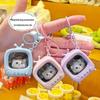 2025 Luminous Cartoon Cat TV Keychain: Exquisite Backpack Pendant for Students