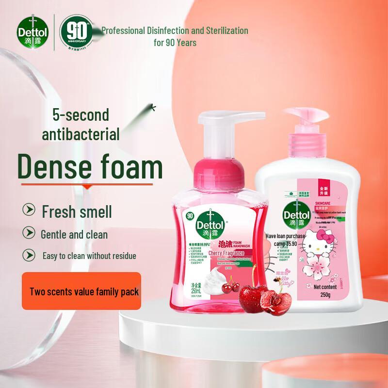 

Dettol Foaming Hand Wash - Cherry Blossom KT Cat Limited Edition (2x250ml)