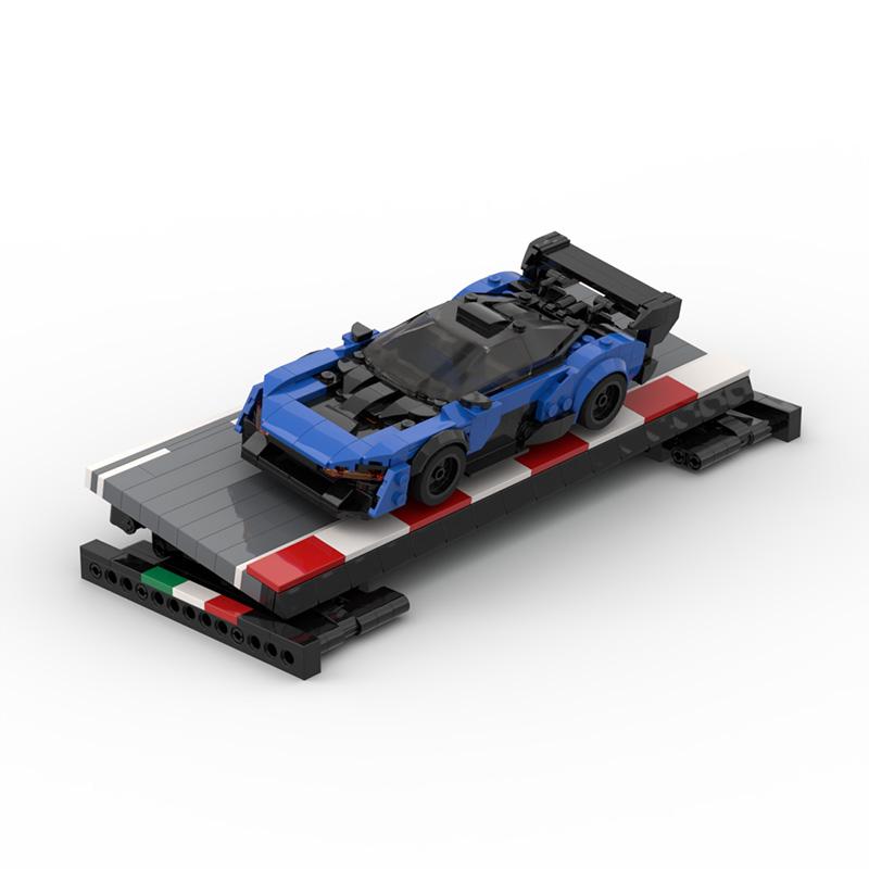 DIY Technical MOC Speed Vehicles Sports Car Stand Speed 8 Car Display Stand Parking Space Set Building Blocks Toys