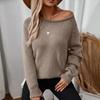 Vintage O Neck Solid Color Long Sleeve Loose Knitwear Cardigan Sweater Top for Autumn Winter