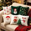 American Style Christmas Pillow Cover 45x45cm Embroidered Santa Claus Decorative Throw Cushion Case Living Room