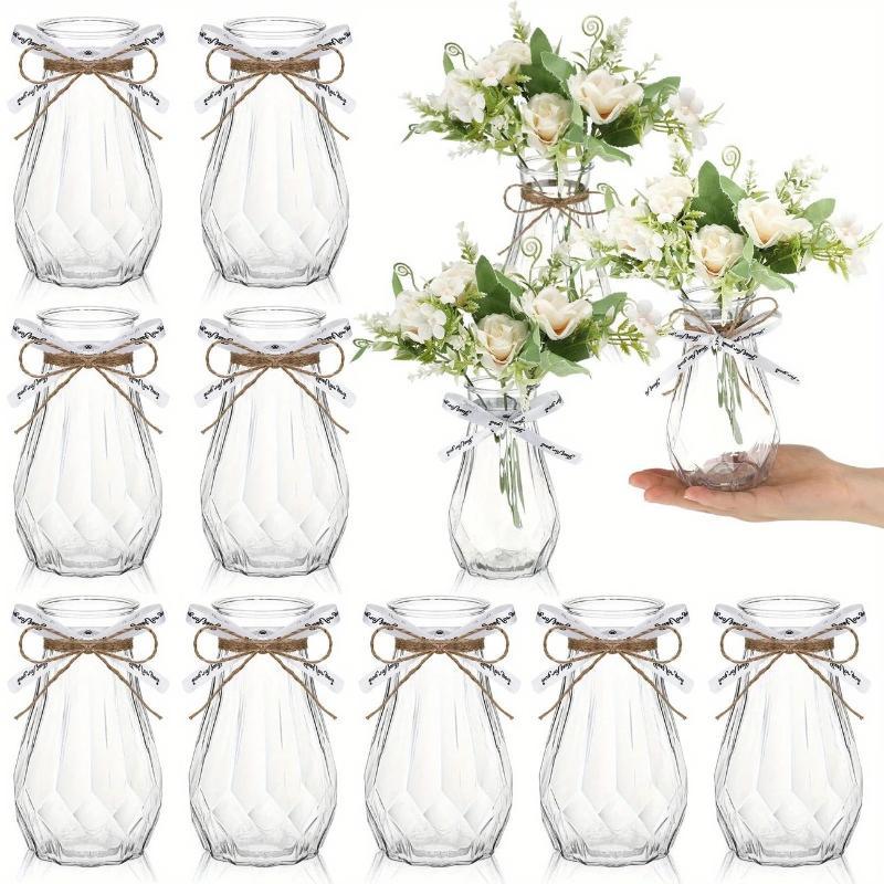 Clear Glass Flower Vase Eco-Friendly Non-Toxic Tapered Shape for Home Dining Table Decor Wedding Event Centerpiece