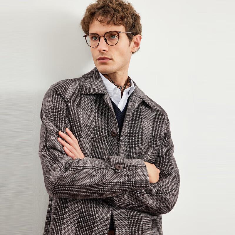 SEPTWOLVES Men's Winter Wool Blend Business Casual Coat