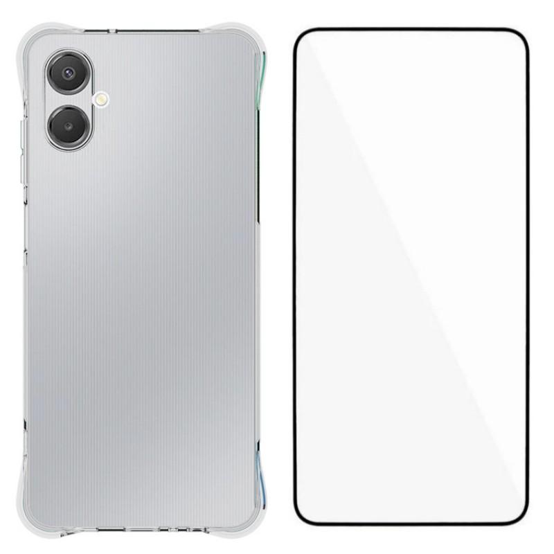For Samsung Galaxy A06 5G Case WANLONFENG WL Series 2.0mm TPU Phone Cover with Tempered Glass Film