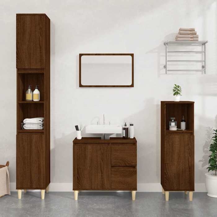 VidaXL Armoire de bain chêne marron 65x33x60 cm bois d'ingénierie 819827