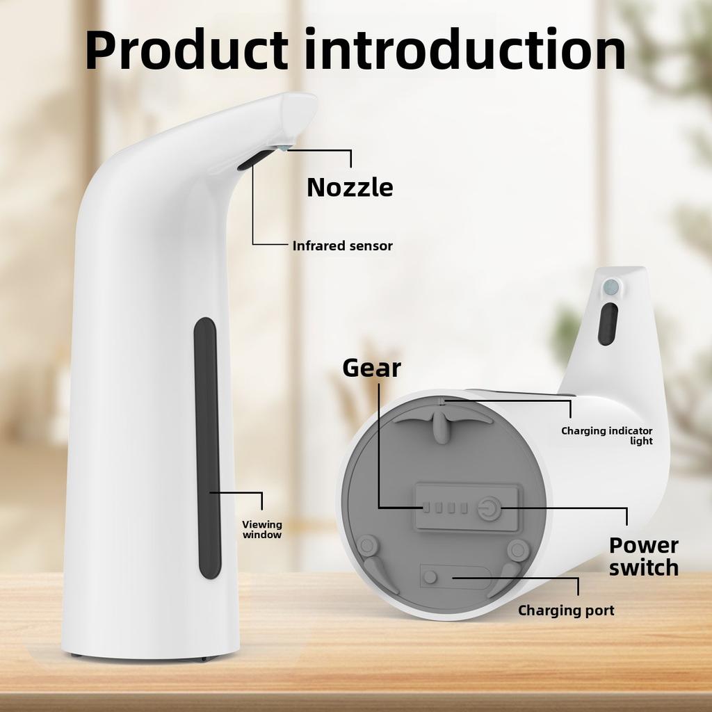 Rechargeable Induction Hand Sanitizer Dispenser ABS Material Adjustable Soap Dispenser for Kitchen Dispensing