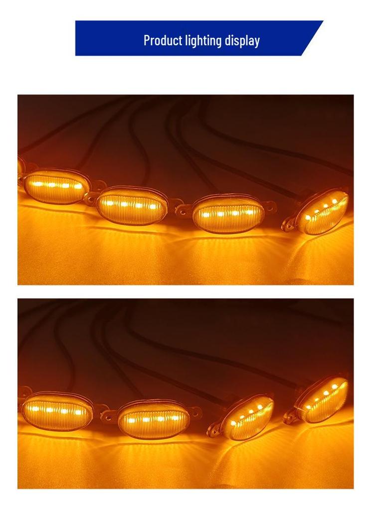 Universal LED Daytime Running Lights: Small Yellow Grille Lights for Pickup Trucks with 4 LED Beads