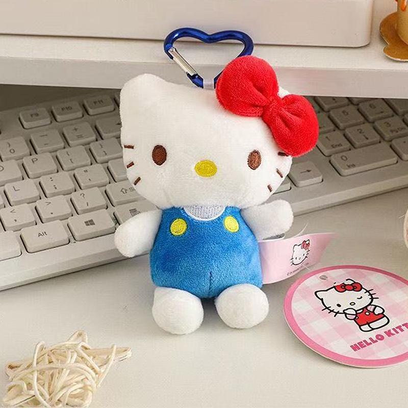 Hello Kitty Plush Toy Keychain Sanrio Kt Cat Soft Stuffed Doll Pendant Car Key Ring Backpack Bag Decor Kid Gift