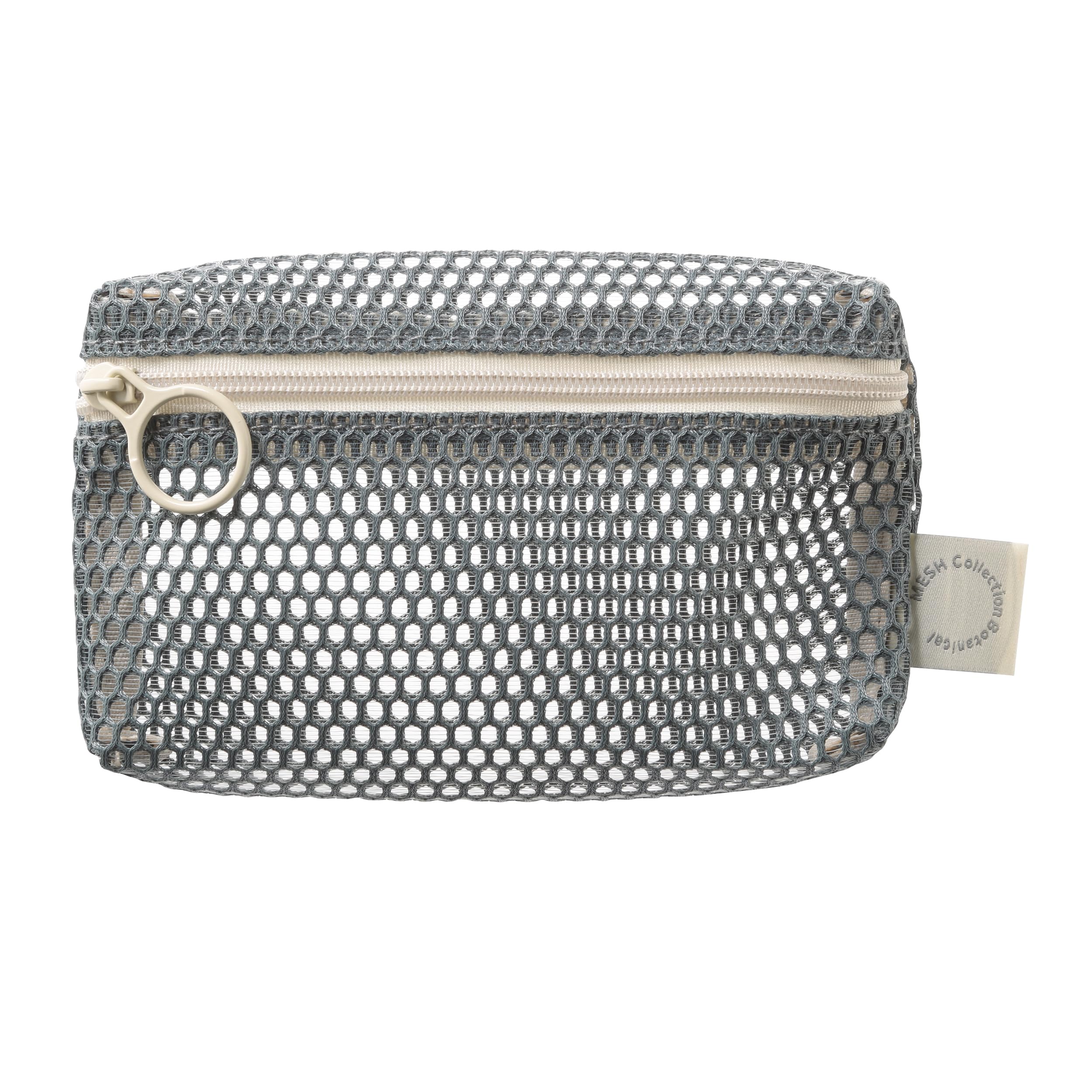 Mesh Collection Mini Stone Marks Pouch, Gray, MSH-PO24-GY