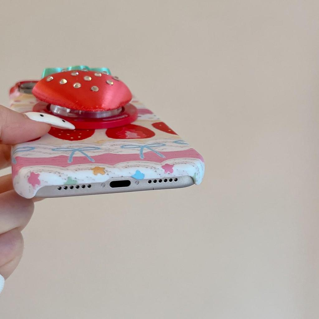 Strawberry Stand Magnetic Phone Case for iPhone 17 Pro Max, 16 Pro, 15th Gen - Full Protection
