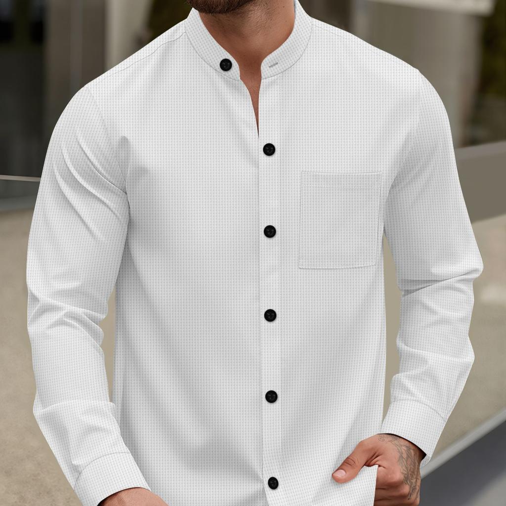 Herbstmode Lässiges Langarmhemd Herren Slim Social Business Hemd Einfarbiges Unterhemd Herren Fitness Sportbekleidung