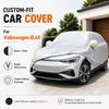 For Volkswagen ID.4X Fit Full Car Cover Silver-Coated Oxford Fabric Side Zipper Access Heat Reflective UV Protection
