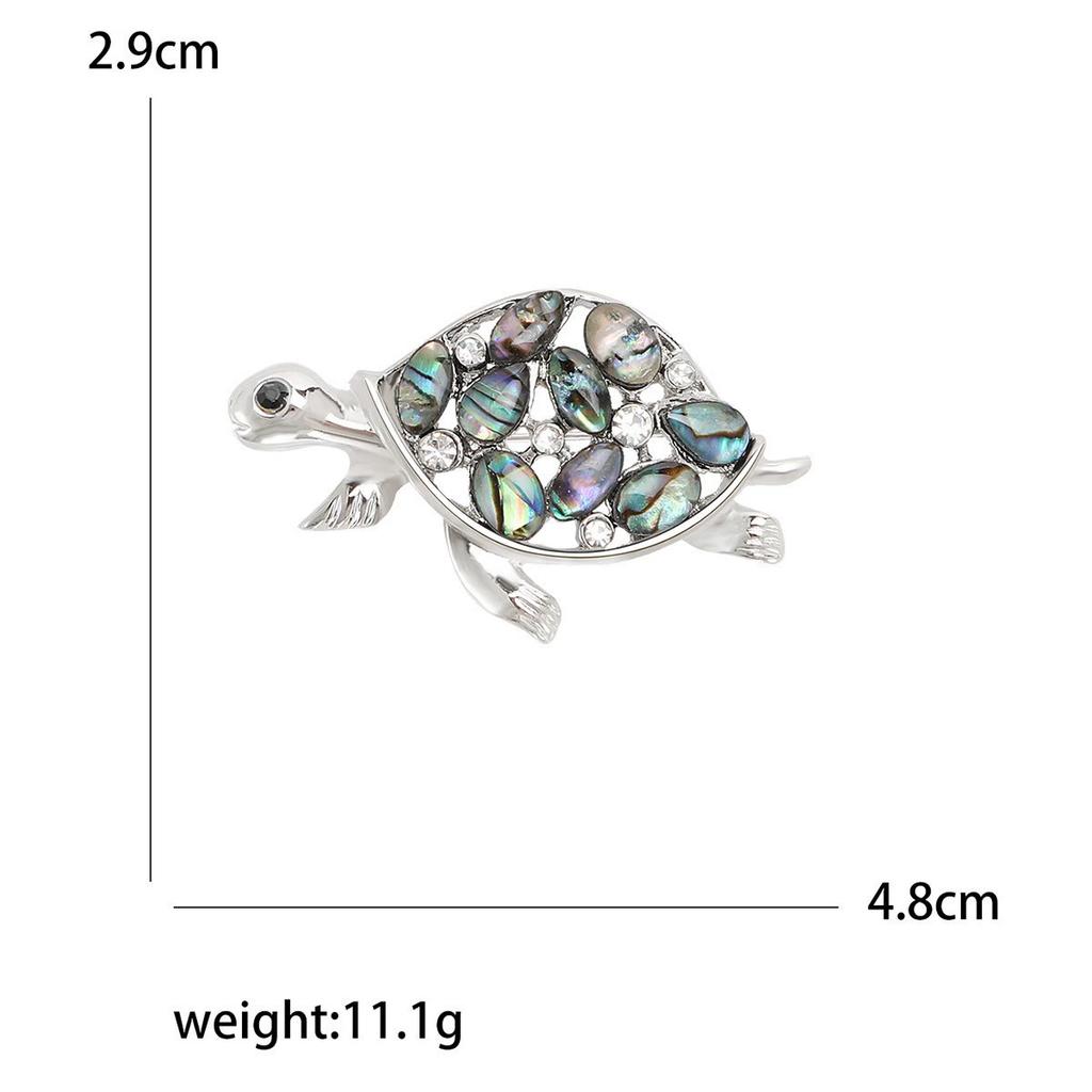 Vintage Rhinestone Cute Cartoon Turtle Brooch, Men's and Women's Clothing Accessories Brooch Pendant Party Jewelry Gifts