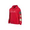 Women's Red Hoodie Drop Shoulder Basketball Sweatshirt