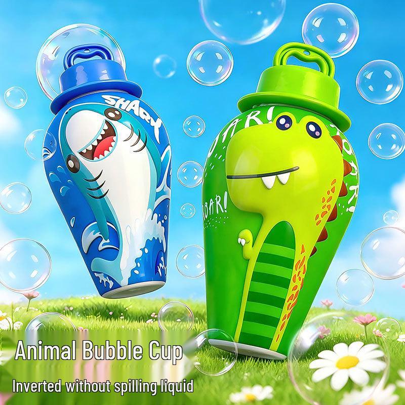 No-Spill Bubble Cup - Adorable Pet-Themed Handheld Bubble Wand for Kids' Outdoor Fun