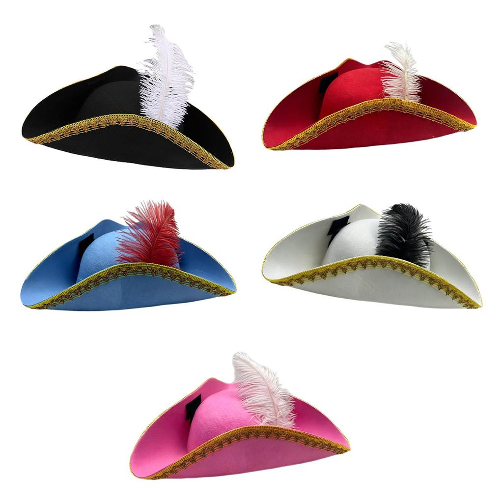 Pirate Hat Halloween Headwear Women Men Comfortable Birthday Stage Performance Festival Decor Gift Novelty Buccaneer Tricorn Hat