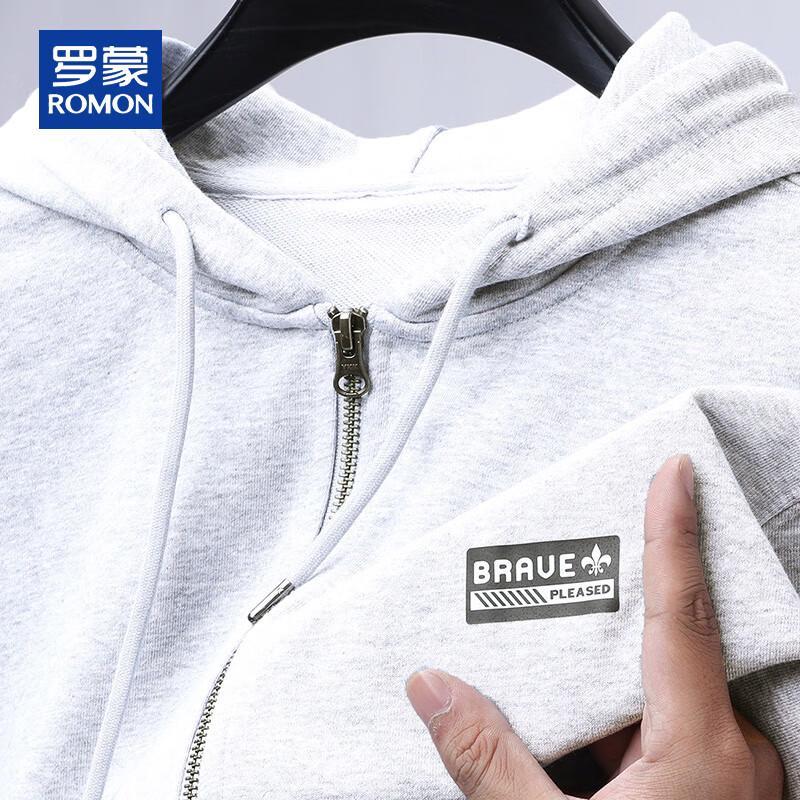 ROMON Men's Hooded Zip-Up Sweatshirt