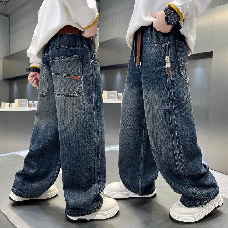 

Круті повсякденні джинси для хлопчиків: Модна Осіння Колекція 2025 для Дітей Середнього та Старшого Віку 160 cm