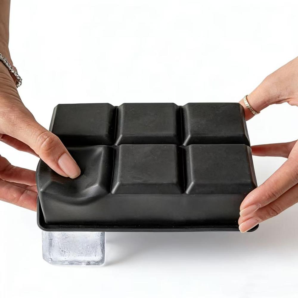 Silicone Ice Cube Trays 3 Pack Large Size Ice Cube Molds with Removable Lid Square Ice Cube Tray for Cocktail Stackable Flexible