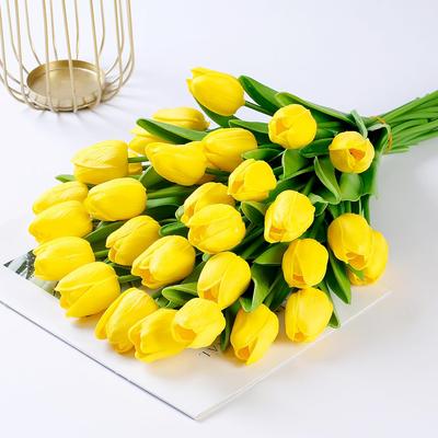 10pcs 33cm Artificial Tulip Bouquet Vibrant Faux Flowers for Wedding Home Office Baby Shower Centerpiece Floral Arrangement
