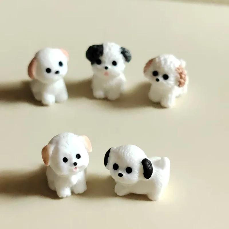 

5Pcs Miniature Puppy Fairy Garden Decoration Kawaii Resin Cartoon Animal White Dog DIY Home Decor Dollhouse Accessories